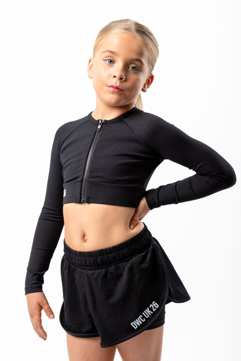 DWC - ELENA LONG SLEEVE CROP BLACK (IN-STOCK)