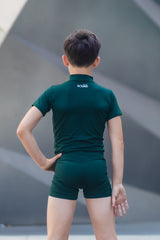 BOYS SIDE PANEL LEOTARD - BOTTLE GREEN (IN-STOCK)